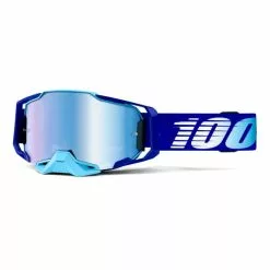 100 Percent Maschera 100% Armega Blu Bianca Con Lente Specchiata Blu