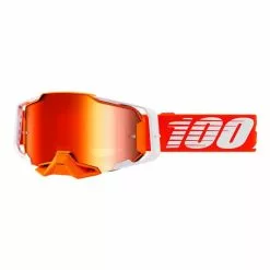 100 Percent Maschera 100% Armega Rosso Aranciato Con Lente A Specchio Rosso