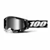 100 Percent Maschera 100% Racecraft Nero Bianco Con Lente Specchiata Argento