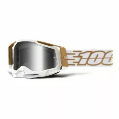 100 Percent Maschera 100% Race Craft 2 Grigio Marrone Con Lente Argento