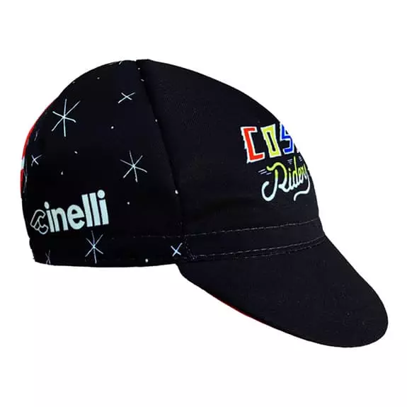 Cappellino Cinelli Sergio Mora Cosmic Riders Nero 3 Cappellino Cinelli Sergio Mora Cosmic Riders Nero