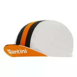Cappellino Santini Bengal Bianco Nero Arancione -Vendite Biciclette MTB st 2s460cotbeng bi 003